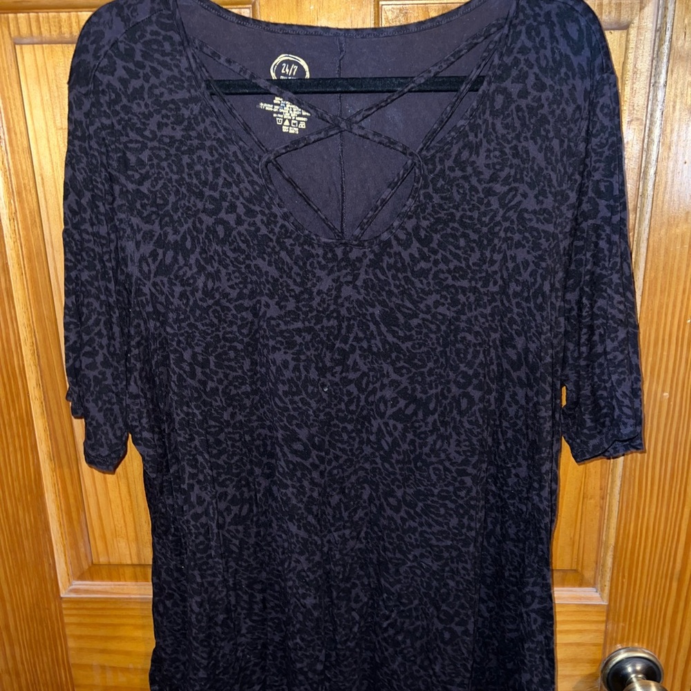 Maurices Animal Print Black Top